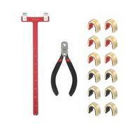 sourcing map Archery Bows Square T-Shape Ruler Tool Nocking Points Plier Set 33x9mm Turning Bow String Knock Kits for Recurve Compound Bowstrings Archery Accessories (Red)