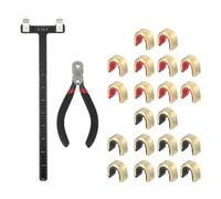 sourcing map Archery Bows Square T-Shape Ruler Tool Nocking Points Pliers Set 33x9mm Turning Bow Strings Knock Kit for Recurve Compound Bowstring Archery Accessories (Black)