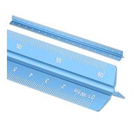 sourcing map Architectural Scale Ruler, 12 Inch Metric Aluminum Alloy Architect Triangular Large Scale Laser-Etched Blueprint Drafting Ruler for Architects Engineers, Blue