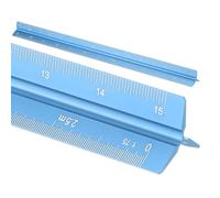 sourcing map Architectural Scale Ruler, 12 Inch Metric Aluminum Alloy Architect Triangular Small Scale Laser-Etched Blueprint Drafting Ruler for Architects Engineers, Blue