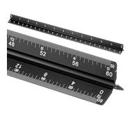 sourcing map Architectural Scale Ruler, 12 Inch Standard Aluminum Alloy Architect Triangular Large Scale Laser-Etched Blueprint Drafting Ruler for Architects Engineers, Black