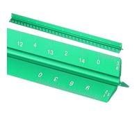 sourcing map Architectural Scale Ruler, 12 Inch Standard Aluminum Alloy Architect Triangular Small Scale Laser-Etched Blueprint Drafting Ruler for Architects Engineers, Green