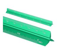 sourcing map Architectural Scale Ruler, 7 Inch Metric Aluminum Alloy Architect Triangular Large Scale Laser-Etched Blueprint Drafting Ruler for Architects Engineers, Green