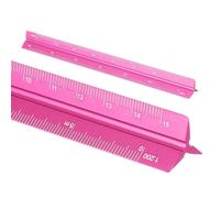 sourcing map Architectural Scale Ruler, 7 Inch Metric Aluminum Alloy Architect Triangular Large Scale Laser-Etched Blueprint Drafting Ruler for Architects Engineers, Rose Red