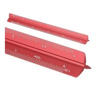 sourcing map Architectural Scale Ruler, 7 Inch Metric Aluminum Alloy Architect Triangular Small Scale Laser-Etched Blueprint Drafting Ruler for Architects Engineers, Red