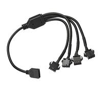 sourcing map ARGB Splitter, 12V 4Pin to SM 4Pin Female Extension Cable Adapter Connector Addressable for PC Fan Power Computer Chassis Motherboard, 1 to 4 Style