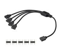 sourcing map ARGB Splitter Cable, 5V 12" 3 Pin 1 to 4 Female to Female ARGB Adapter Cable with 3 Pin Male Connectors for PC Computer ARGB Fan/LED Lights, Black