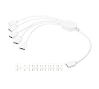 sourcing map ARGB Splitter Cable, 5V 12" 3 Pin 1 to 5 Female to Female ARGB Adapter Cable with 3 Pin Male Connectors for PC Computer ARGB Fan/LED Lights, White
