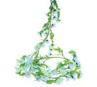 sourcing map Artificial Daisies Flowers Garland Vine Silk Wildflower Garland Fake Hanging Flowers Green Leaves for Wall Party Wedding Arch Floral Decor Home, Blue