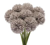 sourcing map Artificial Flower Heads, Silk Chrysanthemum Ball Hydrangea Brown Faux Flowers for DIY Craft Wedding and Party Decoration Pack of 10
