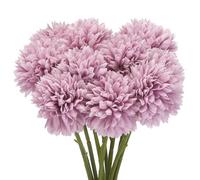 sourcing map Artificial Flower Heads, Silk Chrysanthemum Ball Hydrangea Light Purple Faux Flowers for DIY Craft Wedding and Party Decoration Pack of 10