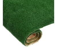 sourcing map Artificial Model Grass Mat 2pcs 10" x 10" Dark Green Small Realistic Fake Turf for Garden Lawn Decoration Model