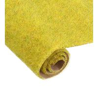 sourcing map Artificial Model Grass Mat 2pcs 10" x 10" Golden Yellow Small Realistic Fake Turf for Garden Lawn Decoration Model