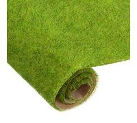 sourcing map Artificial Model Grass Mat 2pcs 10" x 10" Yellow Green Small Realistic Fake Turf for Garden Lawn Decoration Model