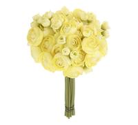 sourcing map Artificial Ranunculus Flowers, 18pcs Yellow Faux Silk Flowers Bouquets Flower for DIY Bouquet Home Wedding Centerpieces Floral Arrangements Outdoor
