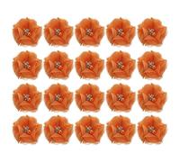 sourcing map Artificial Rhinestone Chiffon Flower Heads, Yellow Faux Flowers 2 Inch for DIY Craft Wedding and Party Decoration Pack of 20