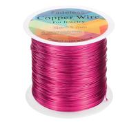 sourcing map Artistic Wire 203ft Length 24 Gauge Copper Craft Jewelry Wrapping Wire Tarnish Resistant Beading for Jewelry Making Supplies Crafting, Rose Red