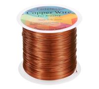 sourcing map Artistic Wire 203ft Length 24 Gauge Copper Craft Jewelry Wrapping Wire Tarnish Resistant Beading for Jewelry Making Supplies Crafting, Coffee