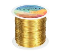 sourcing map Artistic Wire 203ft Length 24 Gauge Copper Craft Jewelry Wrapping Wire Tarnish Resistant Beading for Jewelry Making Supplies Crafting, Gold