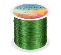 sourcing map Artistic Wire 203ft Length 24 Gauge Copper Craft Jewelry Wrapping Wire Tarnish Resistant Beading for Jewelry Making Supplies Crafting, Green