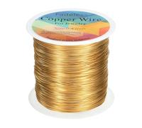 sourcing map Artistic Wire 328ft Length 26 Gauge Copper Craft Jewelry Wrapping Wire Tarnish Resistant Beading for Jewelry Making Supplies Crafting, Bright Gold