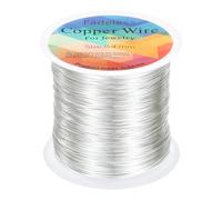 sourcing map Artistic Wire 328ft Length 26 Gauge Copper Craft Jewelry Wrapping Wire Tarnish Resistant Beading for Jewelry Making Supplies Crafting, Bright Silver