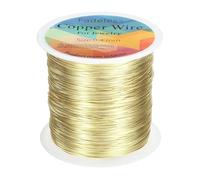 sourcing map Artistic Wire 328ft Length 26 Gauge Copper Craft Jewelry Wrapping Wire Tarnish Resistant Beading for Jewelry Making Supplies Crafting, Light Gold
