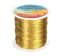 sourcing map Artistic Wire 328ft Length 26 Gauge Copper Craft Jewelry Wrapping Wire Tarnish Resistant Beading for Jewelry Making Supplies Crafting, Gold