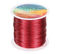 sourcing map Artistic Wire 328ft Length 26 Gauge Copper Craft Jewelry Wrapping Wire Tarnish Resistant Beading for Jewelry Making Supplies Crafting, Bright Red