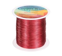 sourcing map Artistic Wire 328ft Length 28 Gauge Copper Craft Jewelry Wrapping Wire Tarnish Resistant Beading for Jewelry Making Supplies Crafting, Bright Red