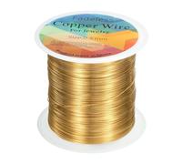 sourcing map Artistic Wire 328ft Length 28 Gauge Copper Craft Jewelry Wrapping Wire Tarnish Resistant Beading for Jewelry Making Supplies Crafting, Bright Gold