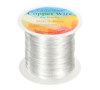 sourcing map Artistic Wire 328ft Length 28 Gauge Copper Craft Jewelry Wrapping Wire Tarnish Resistant Beading for Jewelry Making Supplies Crafting, Bright Silver