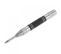 sourcing map Automatic Center Punch, 5-Inch Spring-Loaded Center Hole Puncher Marker Hand Tool Adjustable Black + Silver Tone for Wood Metal Plastic