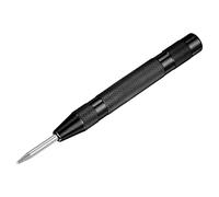 sourcing map Automatic Center Punch, 5-Inch Spring-Loaded Center Hole Puncher Marker Hand Tool Adjustable Black for Wood Metal Plastic