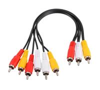 sourcing map AV Audio Video Splitter Cable, 3 RCA Male Jack to 6 RCA Male Jack 25cm Composite Video Splitter Adapter Output Cables Cord