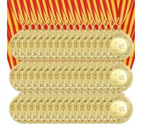 sourcing map Award Medals 2 Inch, Gold Prizes Metal Winner Medals 1st Place with Neck Ribbon for Team Sports Games Competitions Party Favors 48 Pieces
