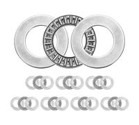 sourcing map AXK2035+2AS Needle Roller Thrust Bearings with Bearing Washers, 20mm Bore Diameter, 35mm OD, 4mm Total Thickness for Lawn Mower Truck Power Steering