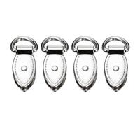 sourcing map Bag Side Clip Buckle - 4Pcs Metal Suspending Leaf Shape Purse Strap Chain Connector with D Ring for DIY Making Bag Purse Crossbody Shoulder (Silver Tone, 30mm)