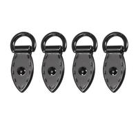 sourcing map Bag Side Clip Buckle - 4Pcs Metal Suspending Leaf Shape Purse Strap Chain Connector with D Ring for DIY Making Bag Purse Crossbody Shoulder (Metallic Black, 36mm)