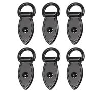 sourcing map Bag Side Clip Buckle, 6Pcs Metal Suspending Leaf Shape Purse Strap Chain Connector with D Ring for DIY, Purse Crossbody Shoulder (Metallic Black)