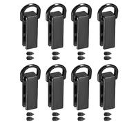 sourcing map Bag Side Clip Buckle, 8Pcs 0.28" Metal Suspending Handbag Strap Chain Connector with D Ring for DIY, Purse Crossbody Shoulder (Metallic Black)