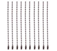 sourcing map Ball Bead Chain Beaded Necklace Chains 4 Inch Adjustable Metal Ball Chains 2.4mm/0.1inch Keychain for Jewelry Making,DIY Craft Projects,Pack of 10(Brown)