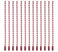 sourcing map Ball Bead Chain Beaded Necklace Chains 4 Inch Adjustable Metal Ball Chains 2.4mm/0.1inch Keychain for Jewelry Making,DIY Craft Projects,Pack of 100(Red)
