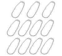 sourcing map Ball Bead Chains, 4.72" 24Pcs Pull Chain Extension with Matching Connectors for Key Chains Tags Craft Projects Jewelry Making, Silver