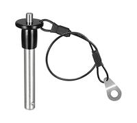 sourcing map Ball Locking Pins, 304 Stainless Steel Grip Push-Button Locking Quick Release Pin with 24cm Wire (8mm-41mm)