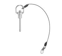 sourcing map Ball Locking Pins with Button Handle, 6mm Pin Dia. 40mm Usage Length Push-Button Quick Release Pin with Lanyard Cable, 304 Stainless Steel