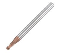 sourcing map Ball Nose End Mill 1.25mm Tip Radius Solid Carbide AlTiSin Coated CNC Router Bits 2 Flute Spiral Milling Cutter HRC55 with 4mm Shank 50mm (2-inch) Length
