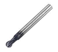 sourcing map Ball Nose End Mill 2.5mm Tip Radius Solid Carbide AlTiSin Coated CNC Router Bits 2 Flute Spiral Milling Cutter HRC45 with 5mm Shank 50mm (2-inch) Length