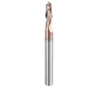 sourcing map Ball Nose End Mill 2 Flute 5/32" Diameter 3/16" Shank Tungsten Carbide TiAlN Coated Spiral CNC Router Bits 1/2" Cutting Length Single End Ball for Carving Engraving Grinding