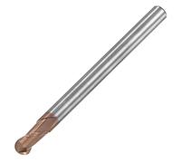 sourcing map Ball Nose End Mill 2mm Tip Radius Solid Carbide AlTiSin Coated CNC Router Bits 2 Flute Spiral Milling Cutter HRC55 with 4mm Shank 50mm (2-inch) Length
